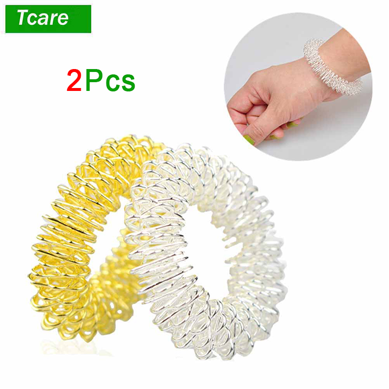 Best of Tcare 2Pcs New Silver Body Massage Supplies Relaxation Stainless Steel Wrist Hand Massager Ring Acupuncture Bracelet Health Care Reviews & Tips