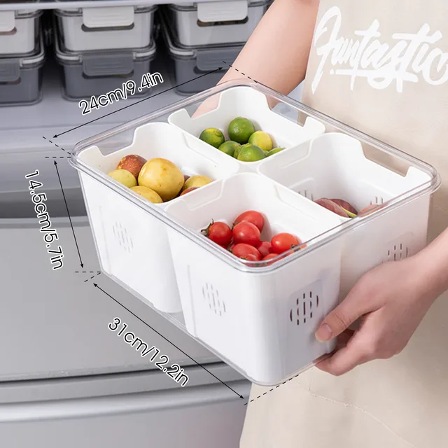 Divided Snackle Box Container with Lid and Handle Portable Serving Tray  Transparent Organizer Charcuterie Veggie Tray for Travel - AliExpress
