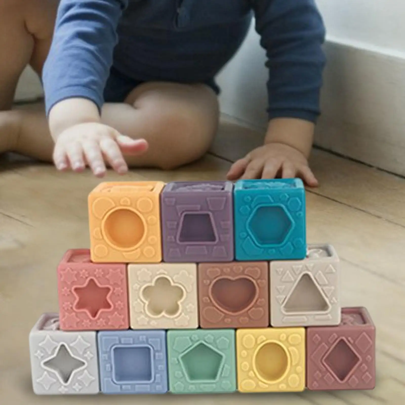 Portable Stacking Toys Learning Educational Toy Building Puzzle Stacker Toy Nesting Toy for Preschool Boys Children Kids Gift