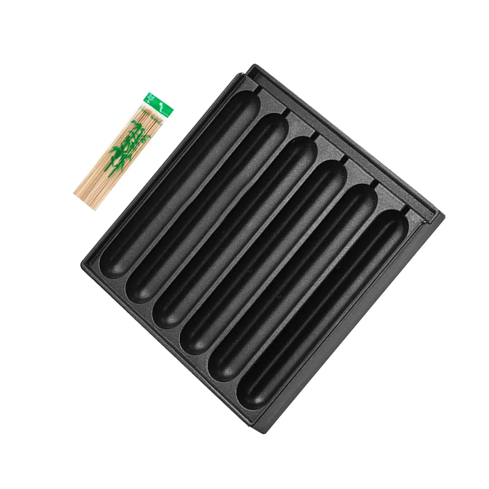 6 Cavity Sausage Grilling Pan Nonstick 6 Grids for Breakfast Outdoor Cooking