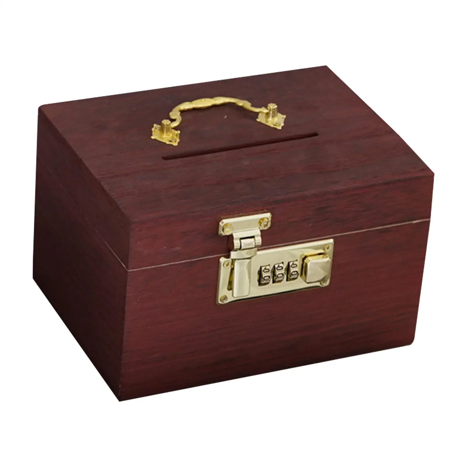 Wooden Box Piggy Bank Treasure Storage Box for Adults Gifts Home Decor