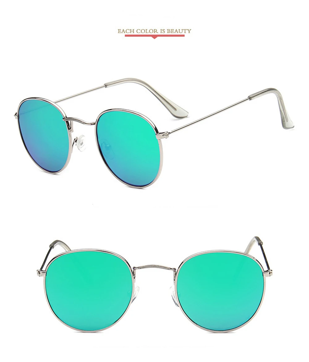 Vintage verspiegelte Sonnenbrille Herren und Damen Retro Sonnenbrille mit Metallrahmen Outdoor-Mode Brillen – Detail 16