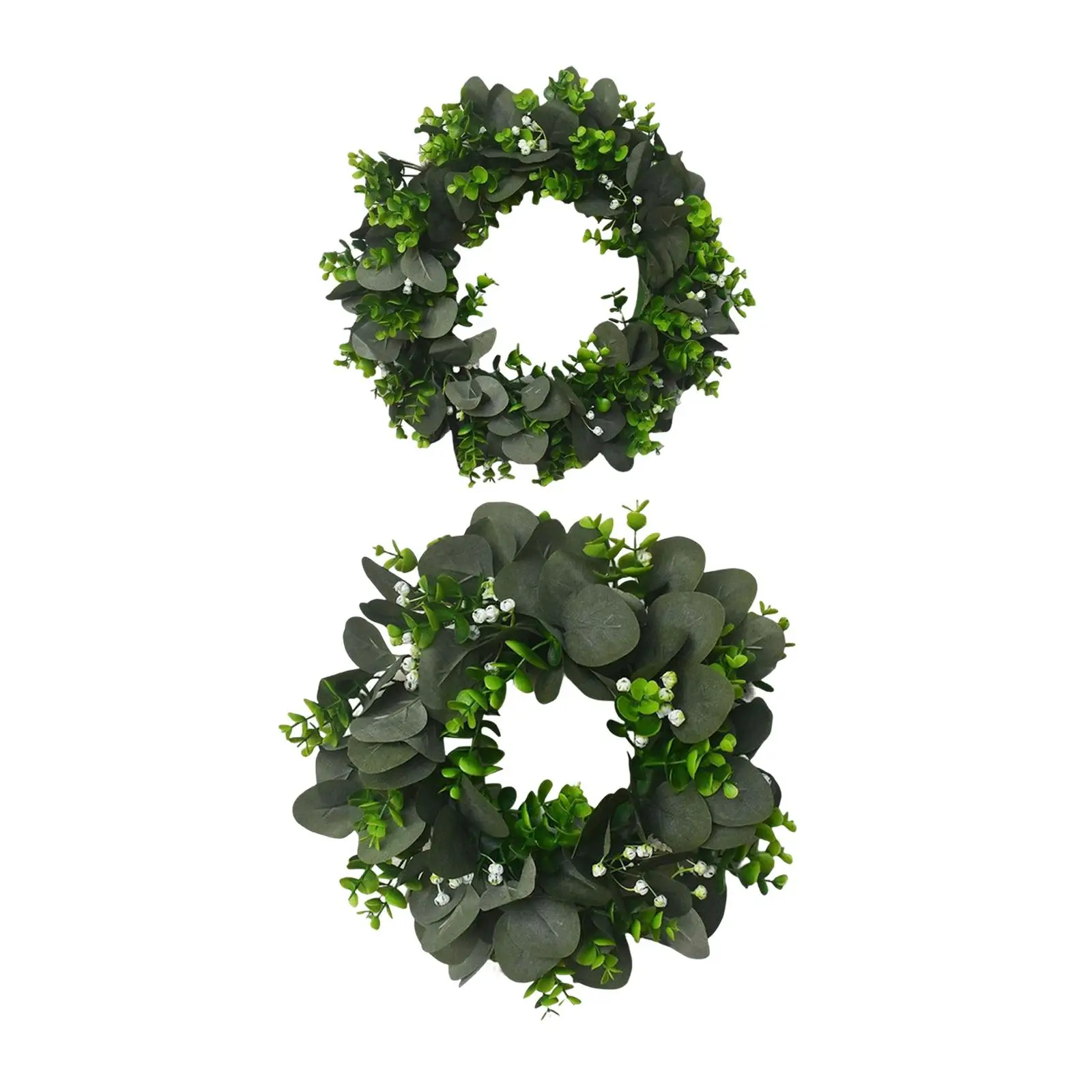 Artificial Eucalyptus Wreath for Door Fall Wreath with Green Leaf for Wall Porch Farmhouse Decor