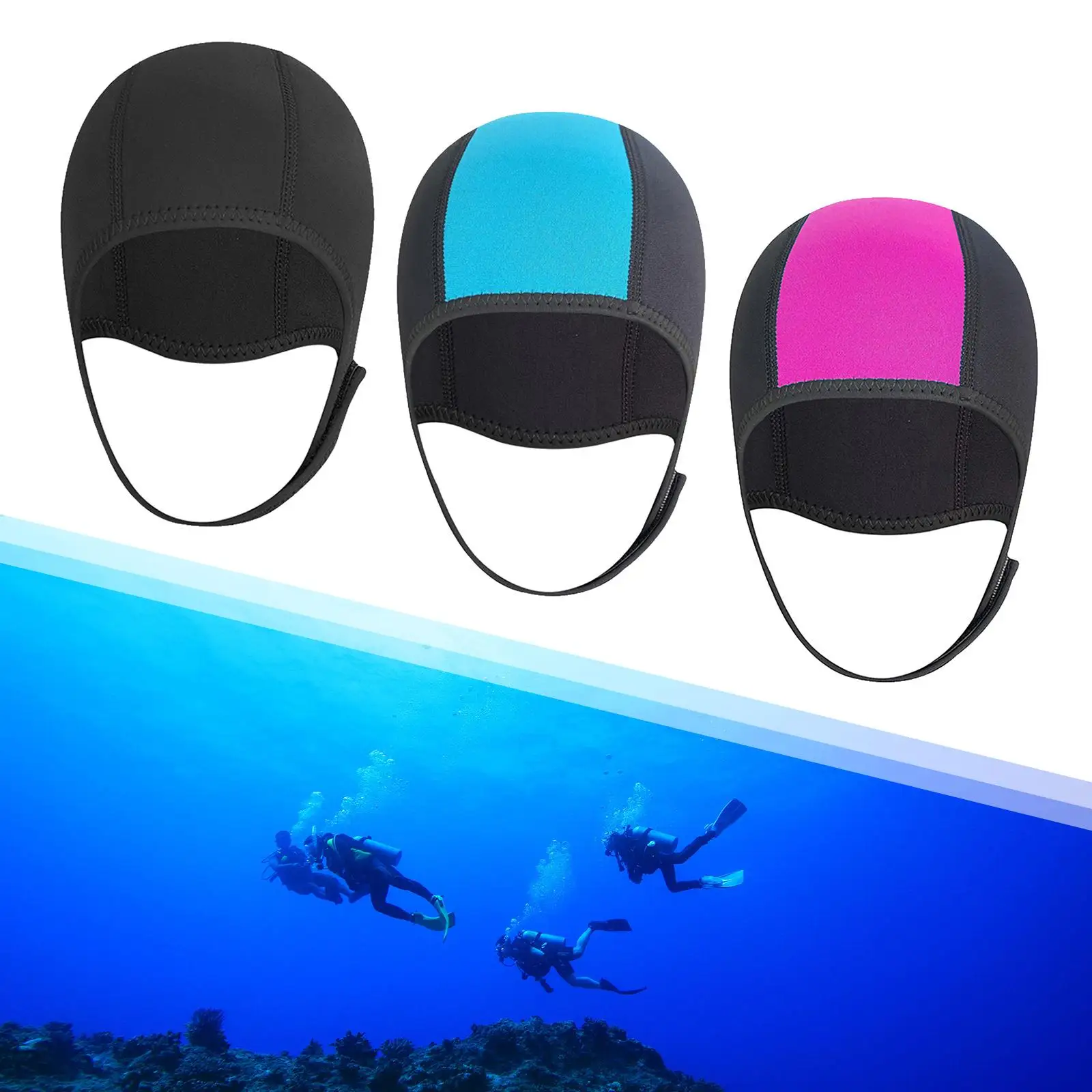 Diving With Shoulder 2.5mm Neoprene Scuba Snorkeling Equipment Hat Hood Neck Cover Winter Swim Warm Wetsuit Protect Hair