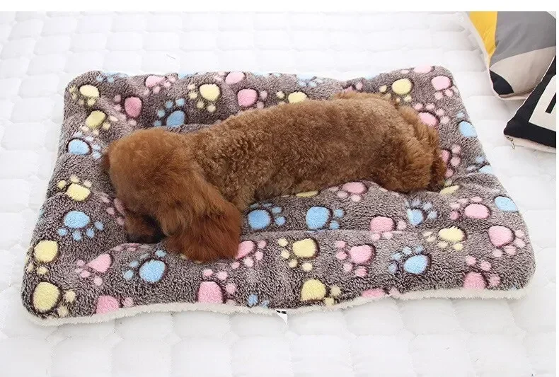 Title 5, Flanela Thikened Dog Bed Mat Soft Pet Sleeping ...