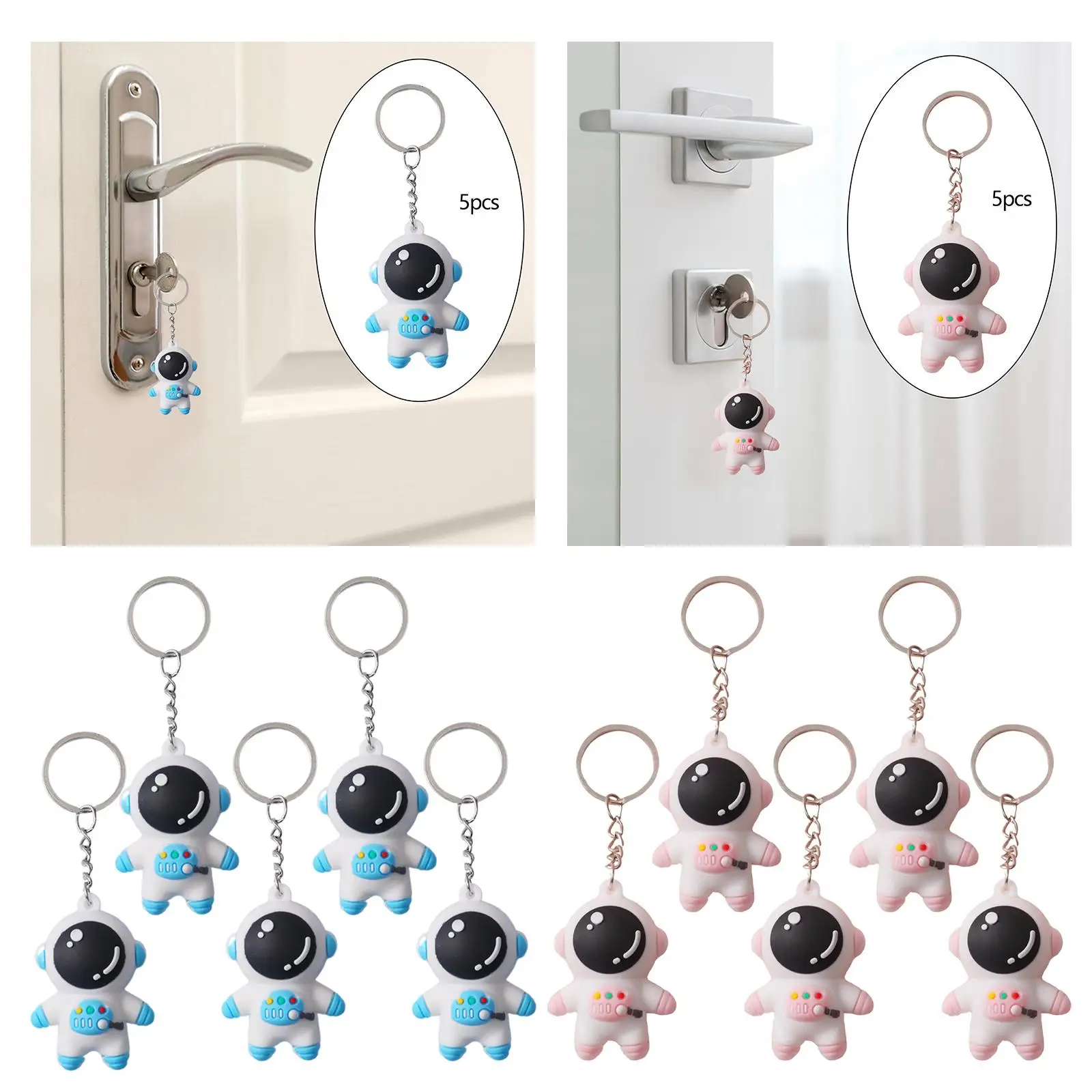 5Pcs Astronaut Keychain Unique Spaceman Key Chain for Family Valentine`s Day