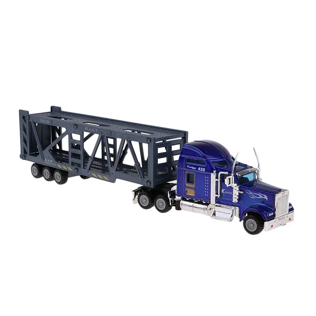 1:65 Metal Diecast Vehicle Toy Heavy Transport Truck 27cm Model Car