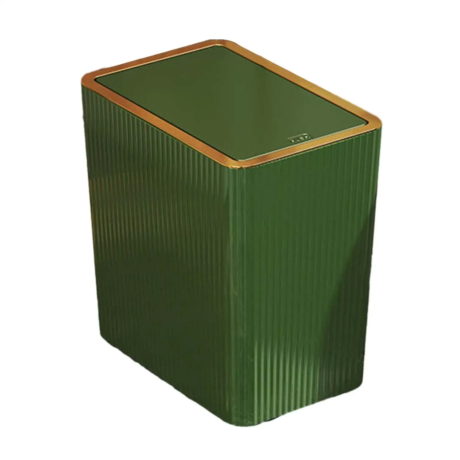 Kitchen Wastebasket with Press Type Lid Rubbish Container Slim Narrow Garbage Can for Sunroom Garage Study Living