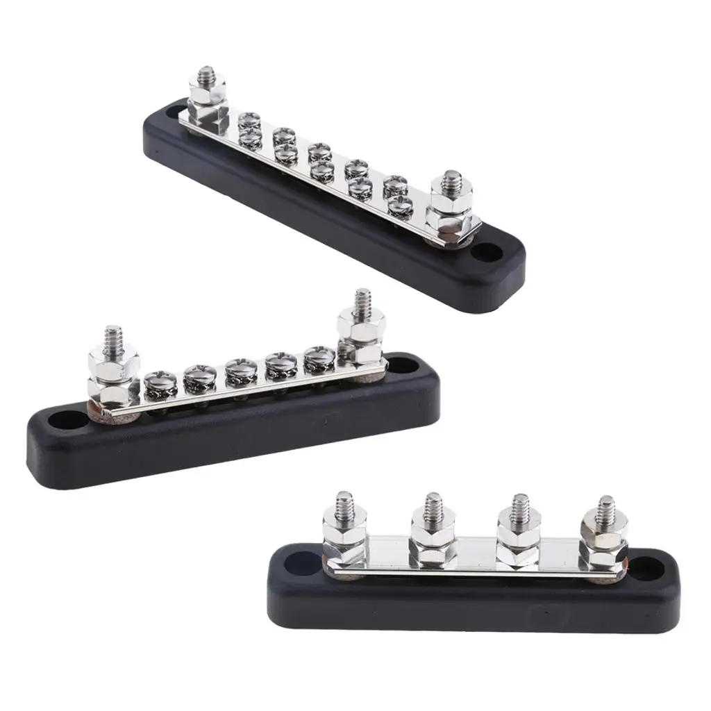 3Pcs 30A DC 12V 4+5+10 Position Double Dual Row Terminal Strip Block Bus Bar