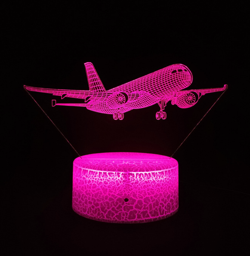 Airplane, 3D Night Light, Table Lamp, Bedside