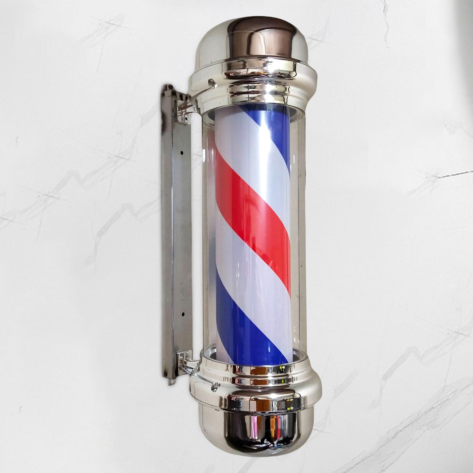 Barber Pole Light Wall Mount Barbershop Rotating Light Barber Shop Pole LED Red Blue Rotating for Hair Salon Indoor Outdoor