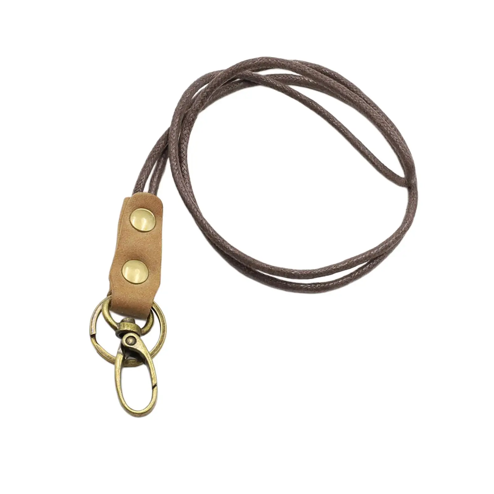 Leather Lanyard Strap with Keyring Lobster Clasp Office Lanyard Keychain Neck Lanyards for ID Badge Holder Name Tags Wallet