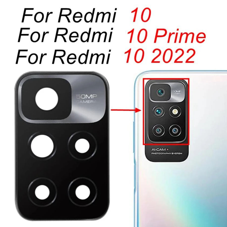 Rear Back Camera Glass Lens For Redmi 10 10C Note 10 Pro MAX 10S 10T 11 Pro Plus 5G 11S Note10 Note11 Global Replacement+Sticker