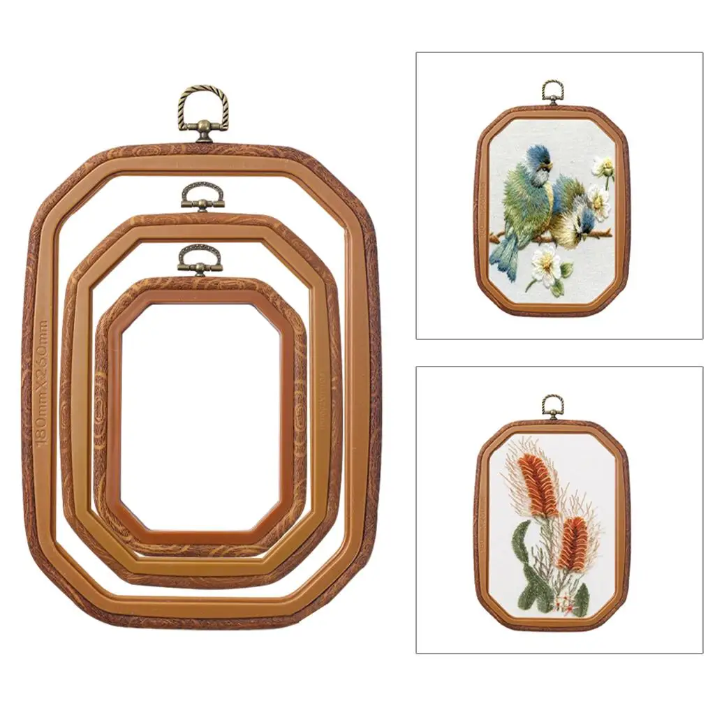 3Pcs ABS Embroidery Hoops Sewing Tools Decor for Sewing and Hanging