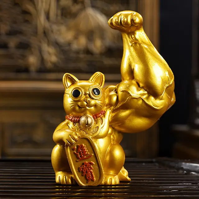 Vigorously Lucky Cat Blind Box Toys Giant Arm Muscle Cat Trendy