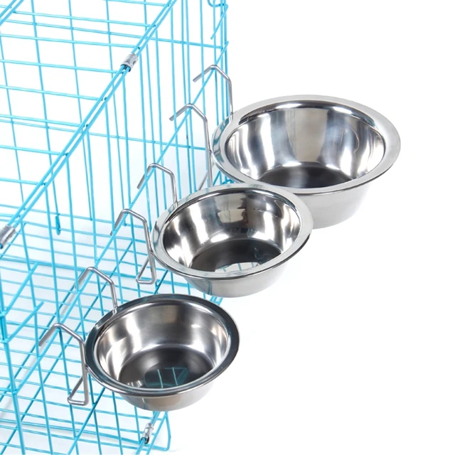 Hanging Pet Bowl Cup Coop Cup with Wire Hook for Dogs Cats Rabbit