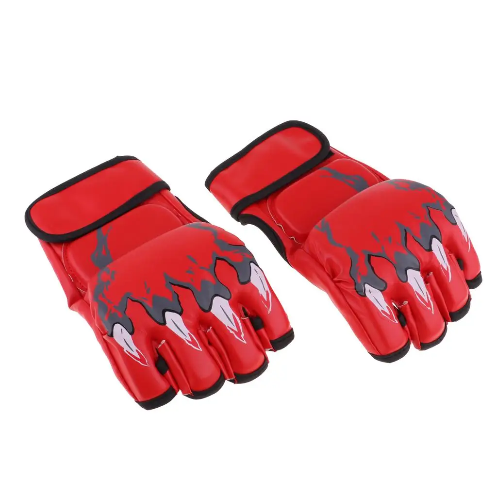 Half Finger  MMA Training Mitt Boxing Punch Bag Sparring Grappling Gloves