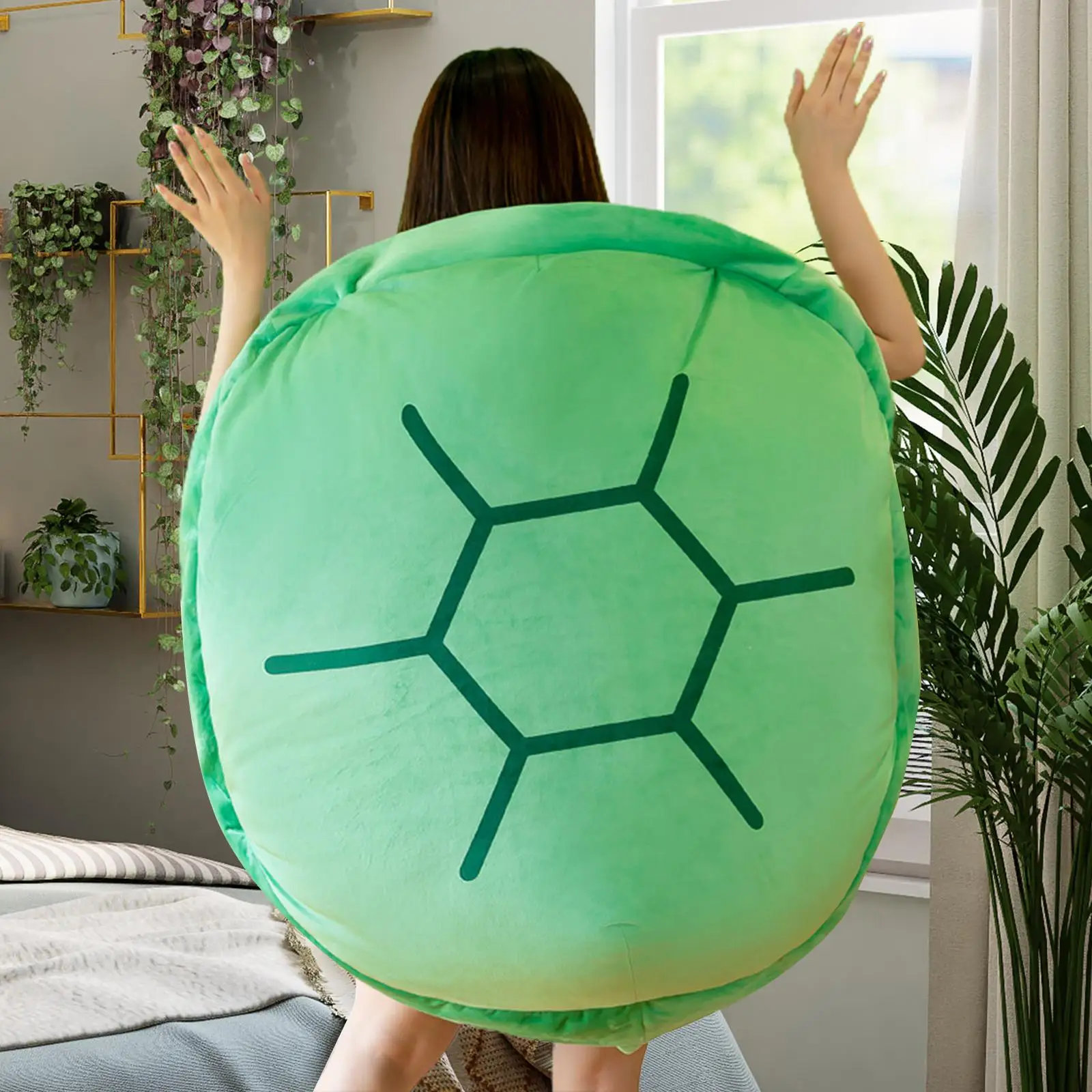 Creative Wearable Turtle Shell Plush Toy Funny Dress Up Sleeping Pillow Stuffed Animal Costume Toy for Cosplay Role Playing Game