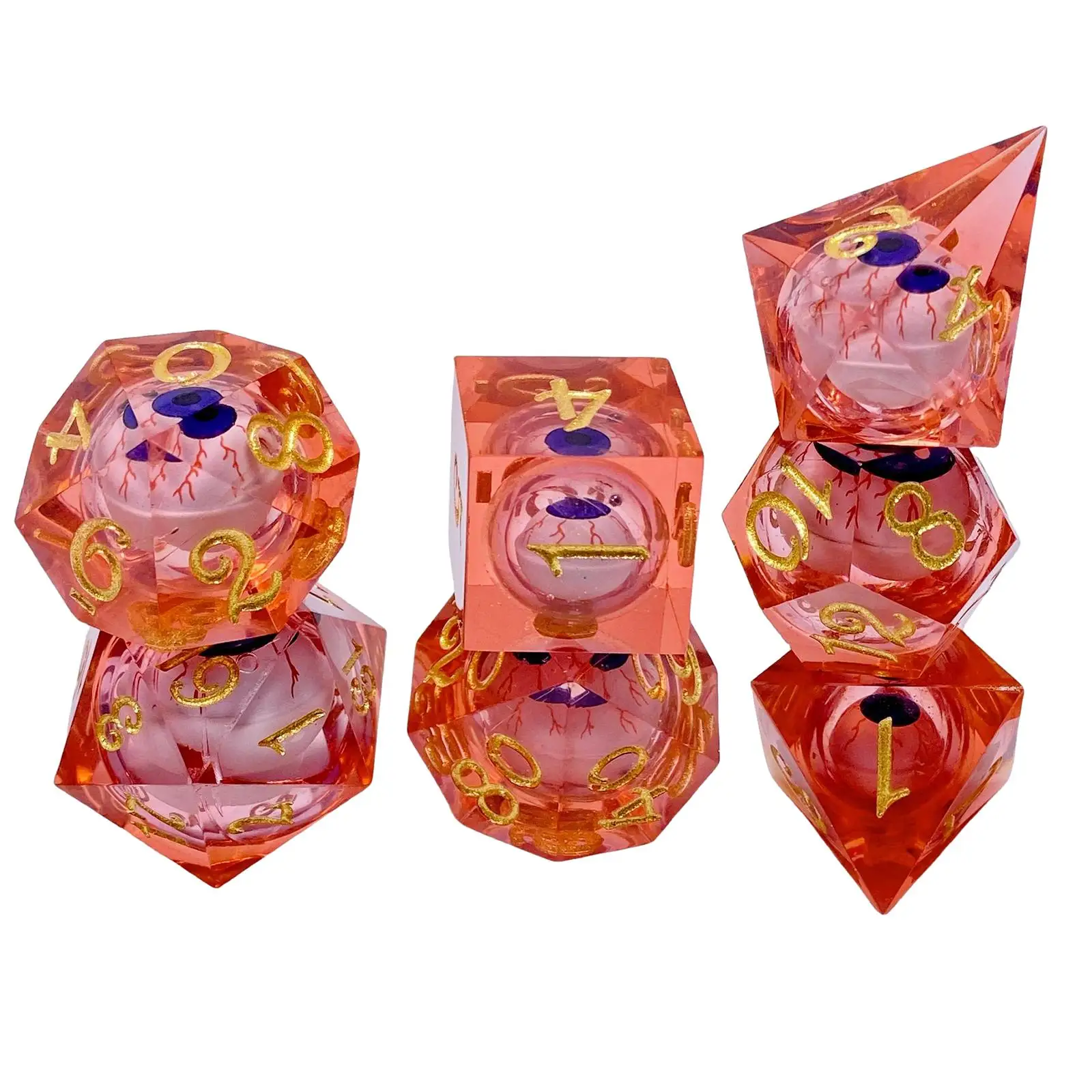 7x Resin Dices Set Multi Side Dice Set Family Games Accessaries for Party Favors Math Learning Table Board Wedding