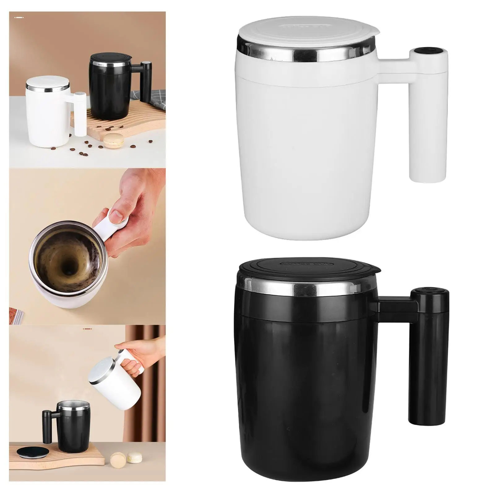 Self Stirring Mug for Coffee, Milk,and Other Beverages Stainless Steel Electric Self Mixing Coffee Tumbler for Travel Office