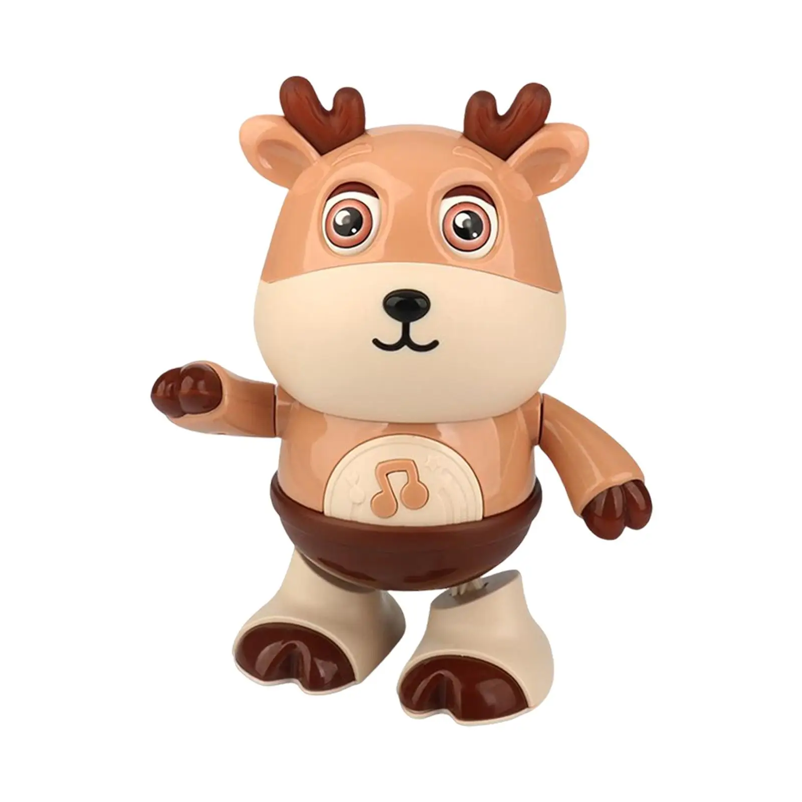 Interactive Dancing Deer Toy Dance Animal Doll with Music and Light Deer Musical Toy Walking Waving Deer for Gift Decoration
