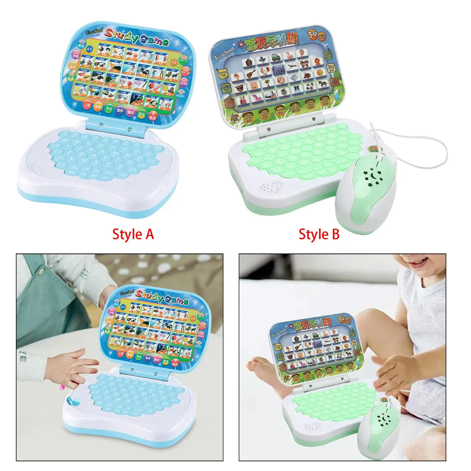 Handheld Language Learning Machine Activities Early Education Study Game Kids Laptop Toy for Kids Girls Boys Bithday Gifts