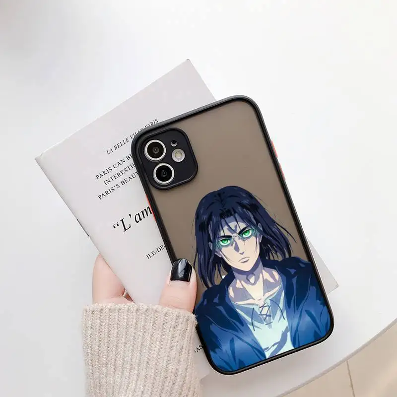 Eren Jaeger Attack On Titan Phone Case For iPhone13 12 Mini 11 Pro XS Max X XR 7 8 Plus Translucent Matte Cover iphone 11 Pro Max cover case