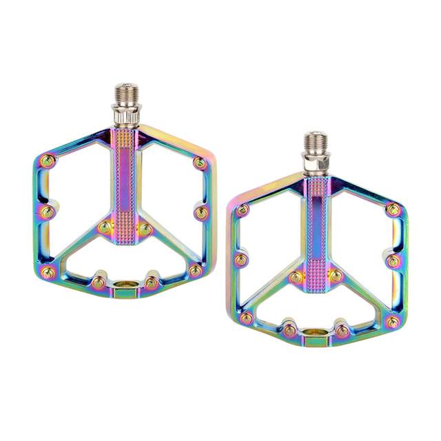 2Pcs Mountain Bike Pedals Road Bike Waterproof Platform Pedals 3 Bearing BMX