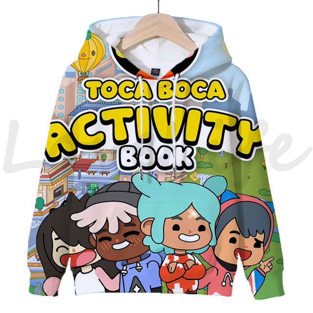 Kids Hot Game Toca Life World Cartoon Print Hoodies Girls Cute Boca And  Gacha Pattern Pink Sweatshirt Boys Cool White Clothes - AliExpress