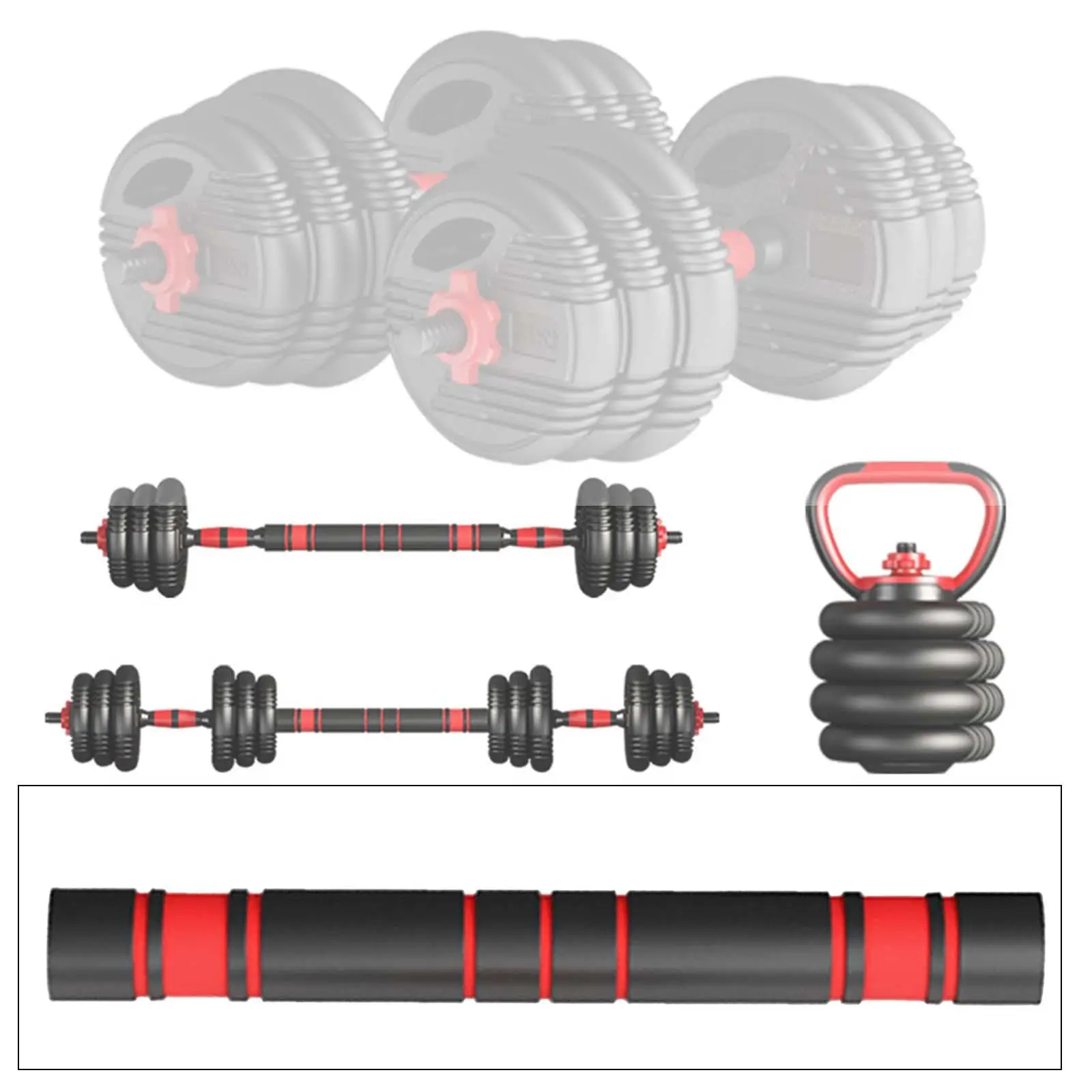 Dumbbell Handlebar Loadable Handlebar Adjustable Weight Adapter Barbell Handles Connector Rod Barbell Extension Bar for Workout