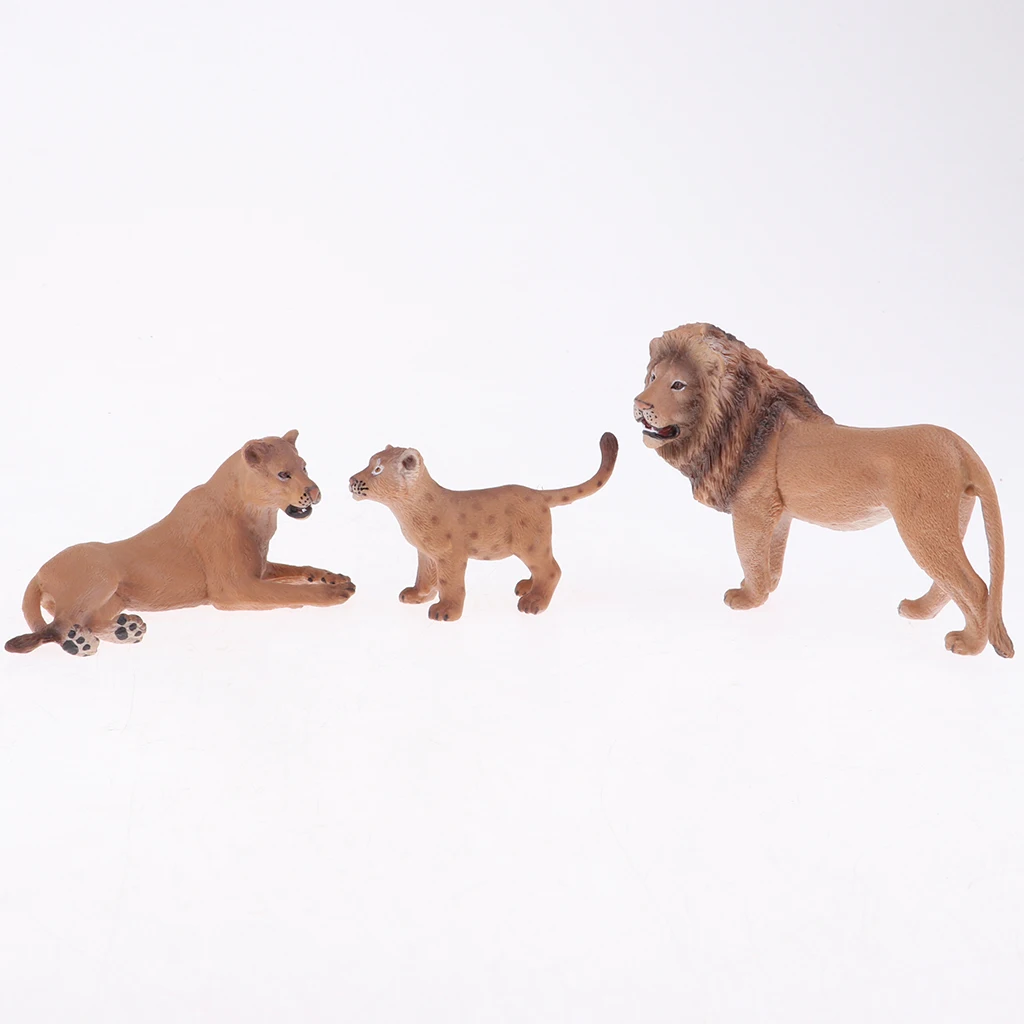 6x Solid Lion Model Animal Figures Realistic Large