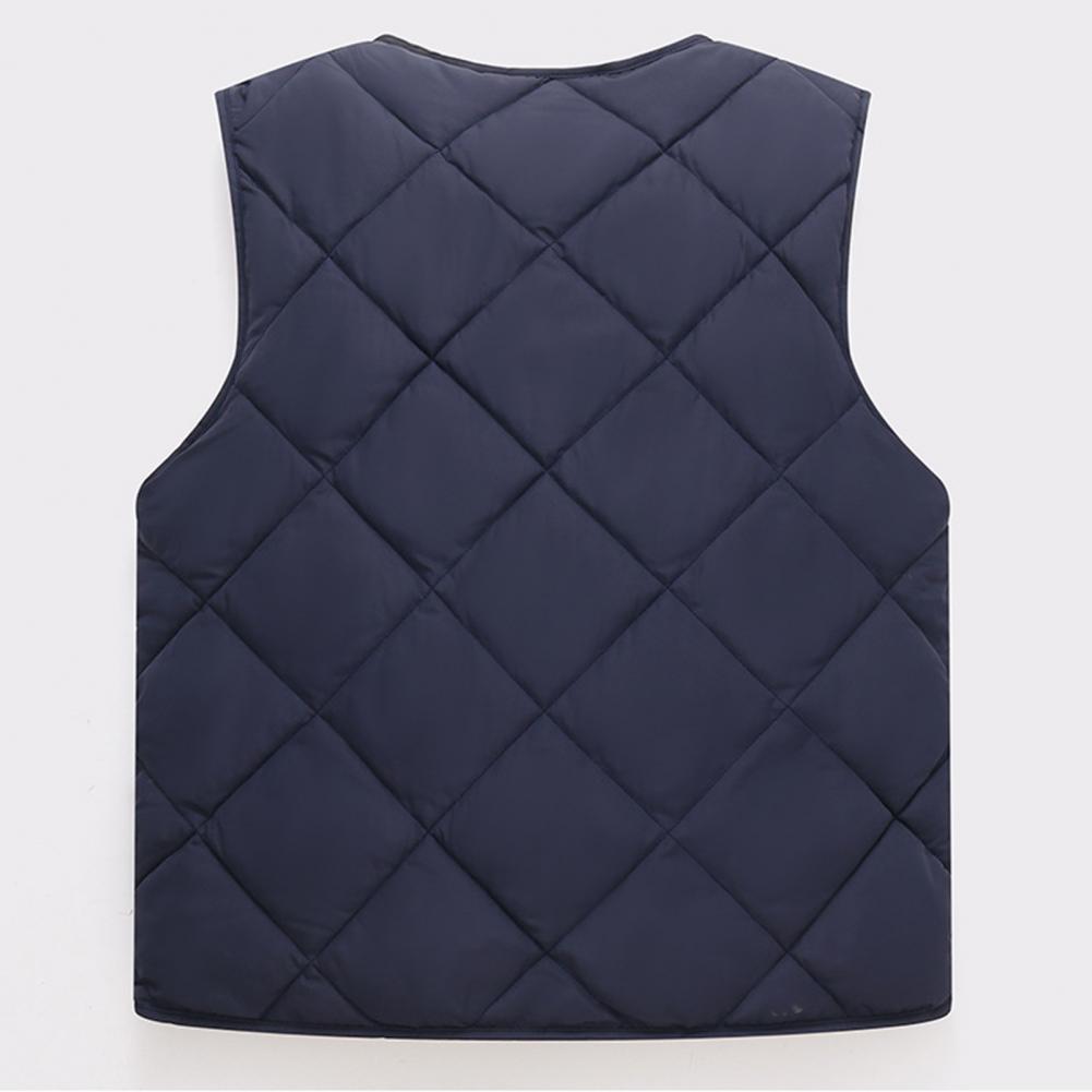 Description Picture 5 of itemFleece Lining Sleeveless Waistcoat Velvet Soft Men Vest Jacket Mid-aged Men's Winter Vest Jacket with Fleece Lining for Warmth