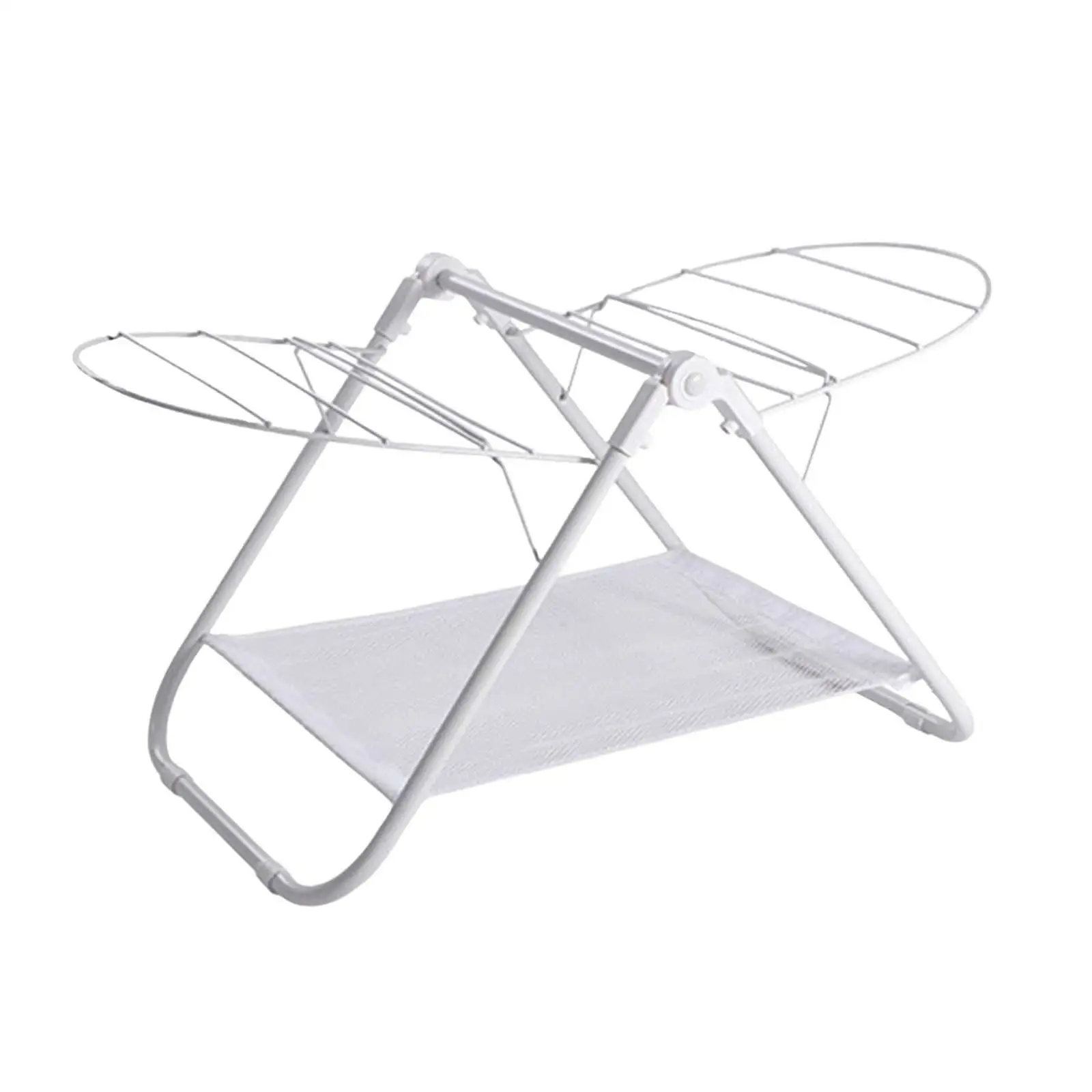 Foldable Laundry Rack Floor Type Large Strong Bearing Capacity Laundry Garment Dryer Stand Mobile Clothes Airer for Home Clothes