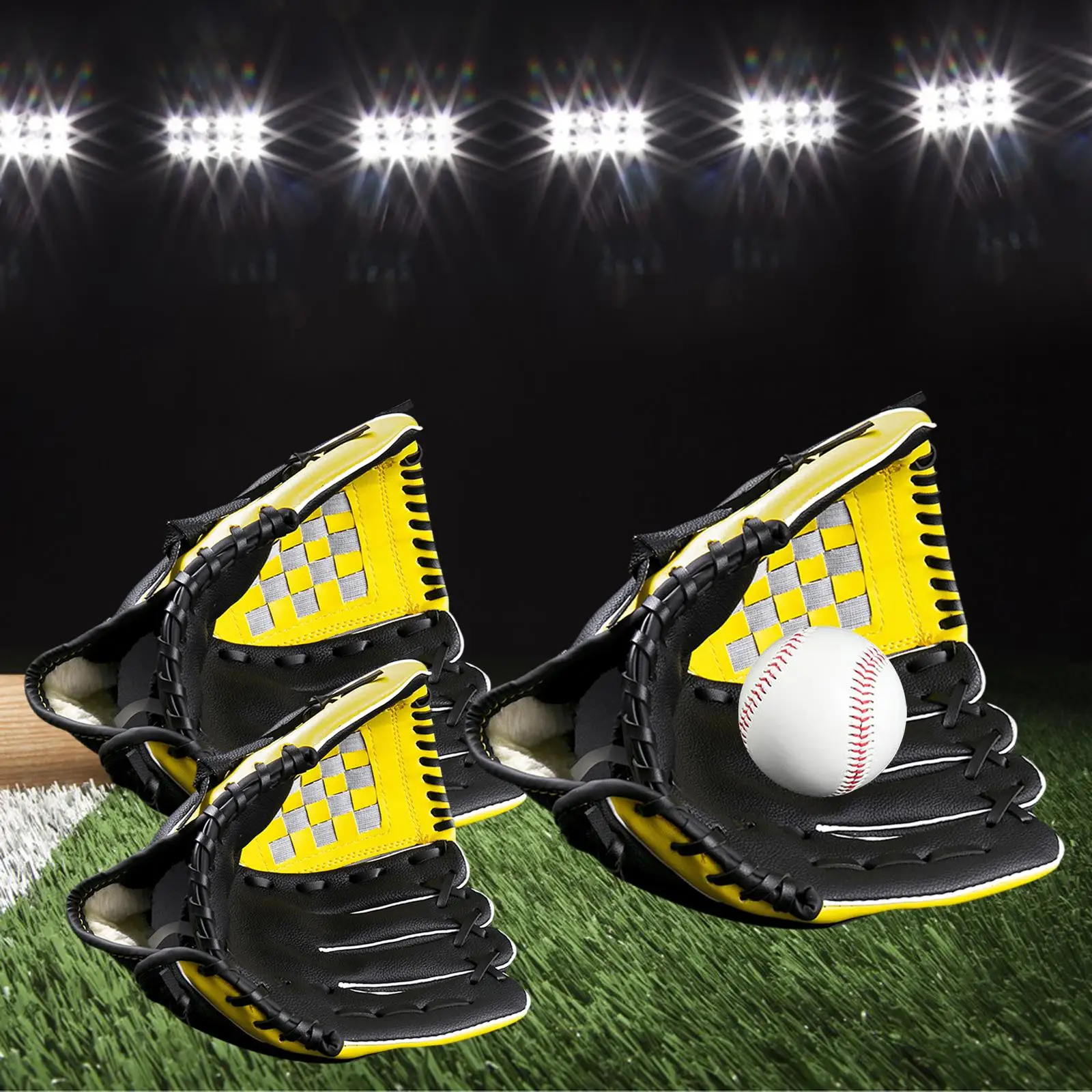 Professional Baseball Glove Portable Softball Glove Durable PU Left Hand Throw for Exercise Training Practice Equipment