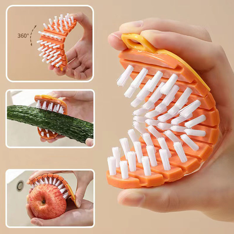 Description Picture 4 of itemBendable Cleaning Brush Fruit and Vegetable Brush Kitchen Fruit Brush Pot and Bowl Cleaning Household Brush Floor Cleaning Brush