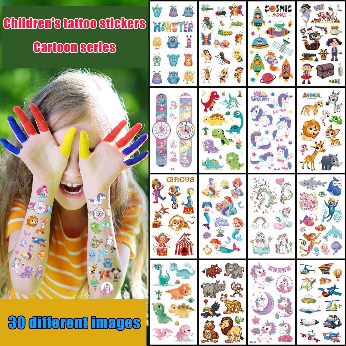 Best of 10 Pack Fake Tattoo Stickers Cartoon Temporary Tattoo Kids Arm DIY Body Art Cartoon Mermaid Unicorn Animal Reviews & Tips