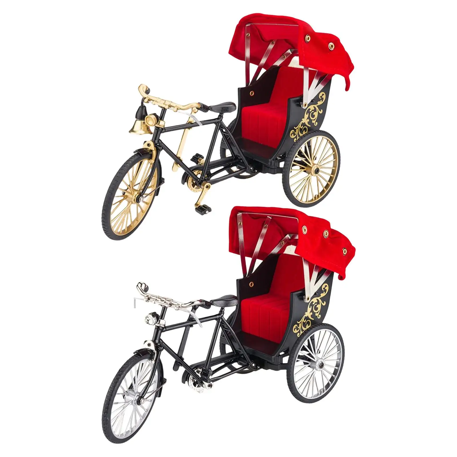 Hong Kong Rickshaw 1:12 Decoration Crafts with Simulation Awning Alloy Die Cast Collection Adult