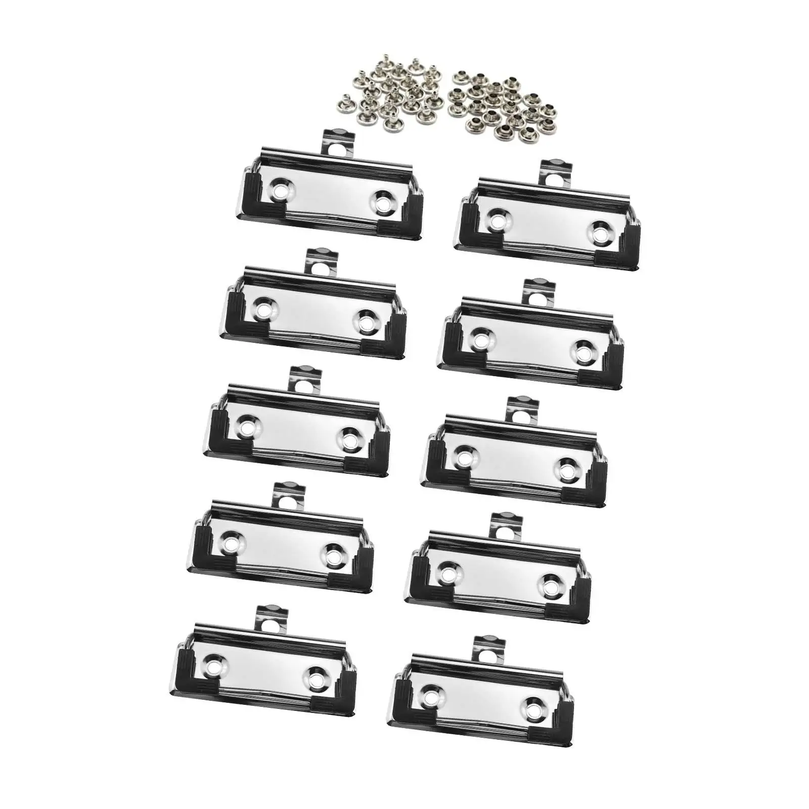 10 Pieces Clipboard Clips Mountable with Rubber Feet Hardboard Clips Spring Loaded Surface Mount Handle Hook for Office Supplies