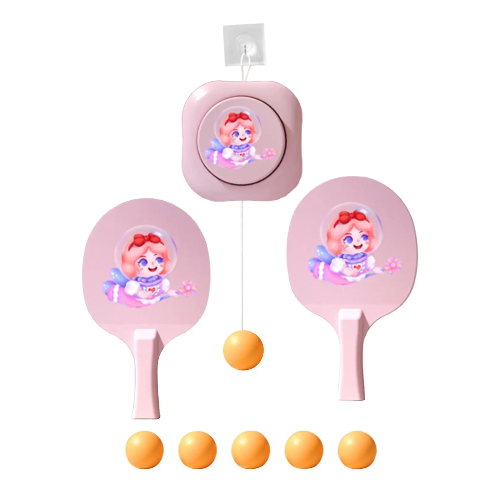 Hanging Table Tennis Trainer Set with Paddles and Balls Portable Parent Child Toy No Need Table Workout Equipment for Adults