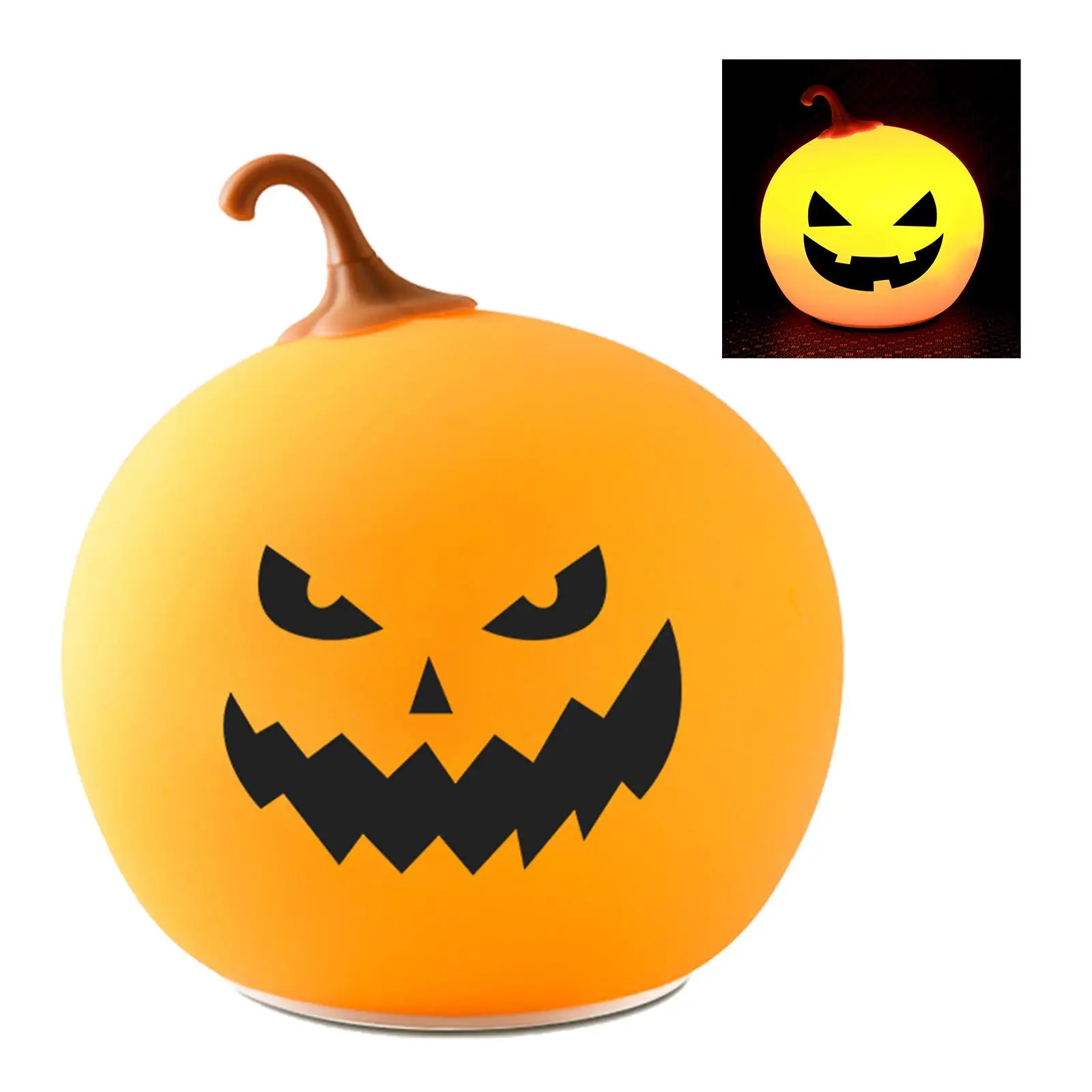 Pumpkin Night Light Rechargeable Nursery Light Silicone Dimmable LED Bedside Lamp for Kids Boys Girls Children Baby Decoration
