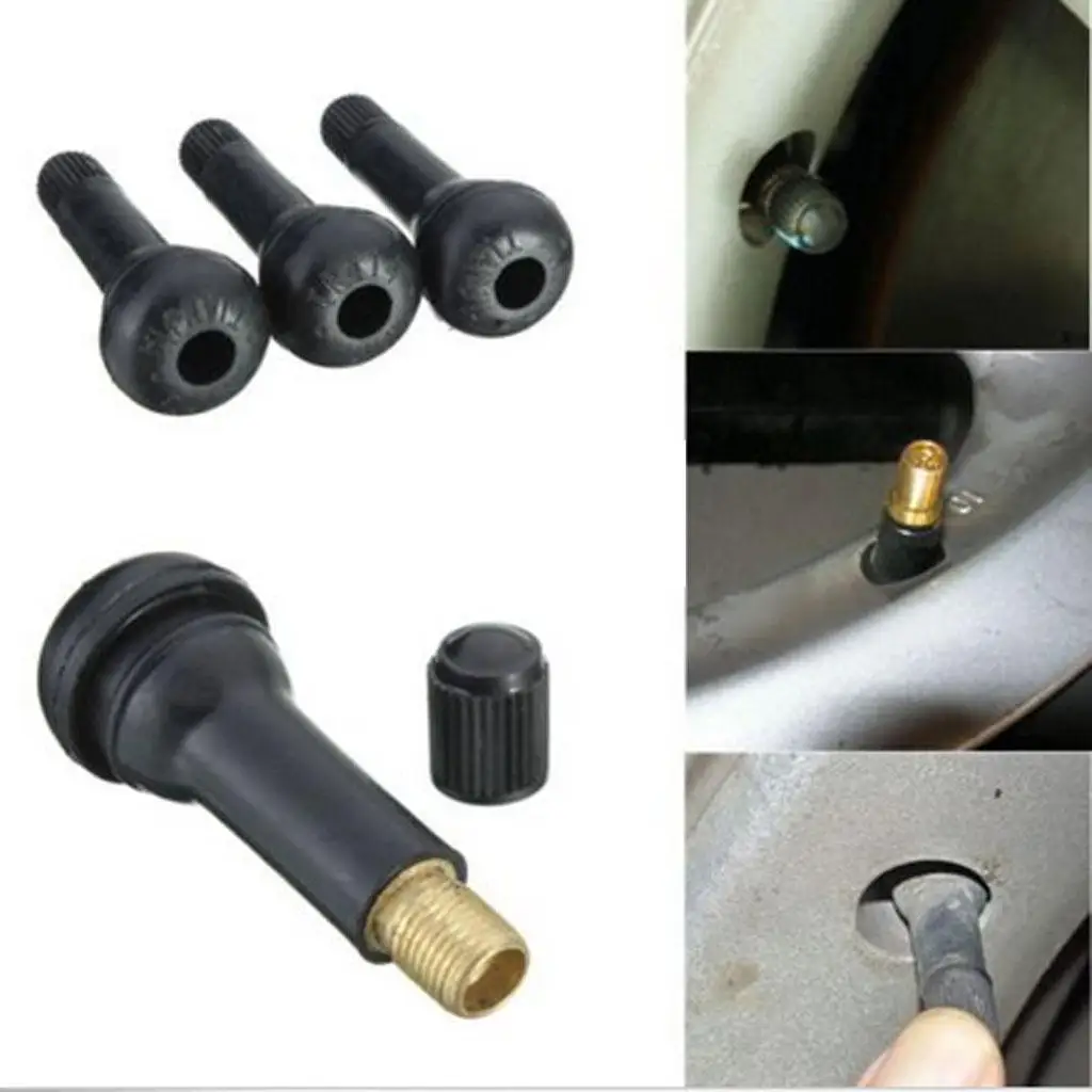 10 Packs TR414 Tire/ Pressure Stem Valve Caps For Car Rubber Copper
