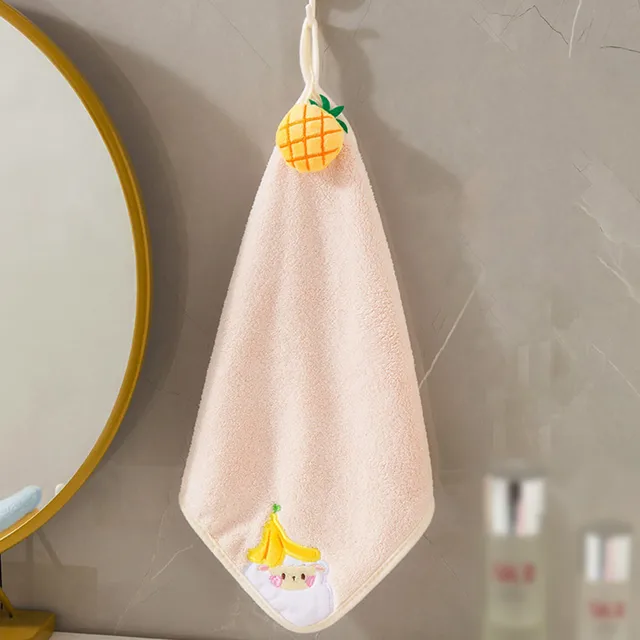 Shengxiny Washcloths Clearance Cute Hand Towels, Bathroom Towels with Hanging Loop, Children Hand Towel Flower, Microfiber Coral Fleece Absorbent Hand