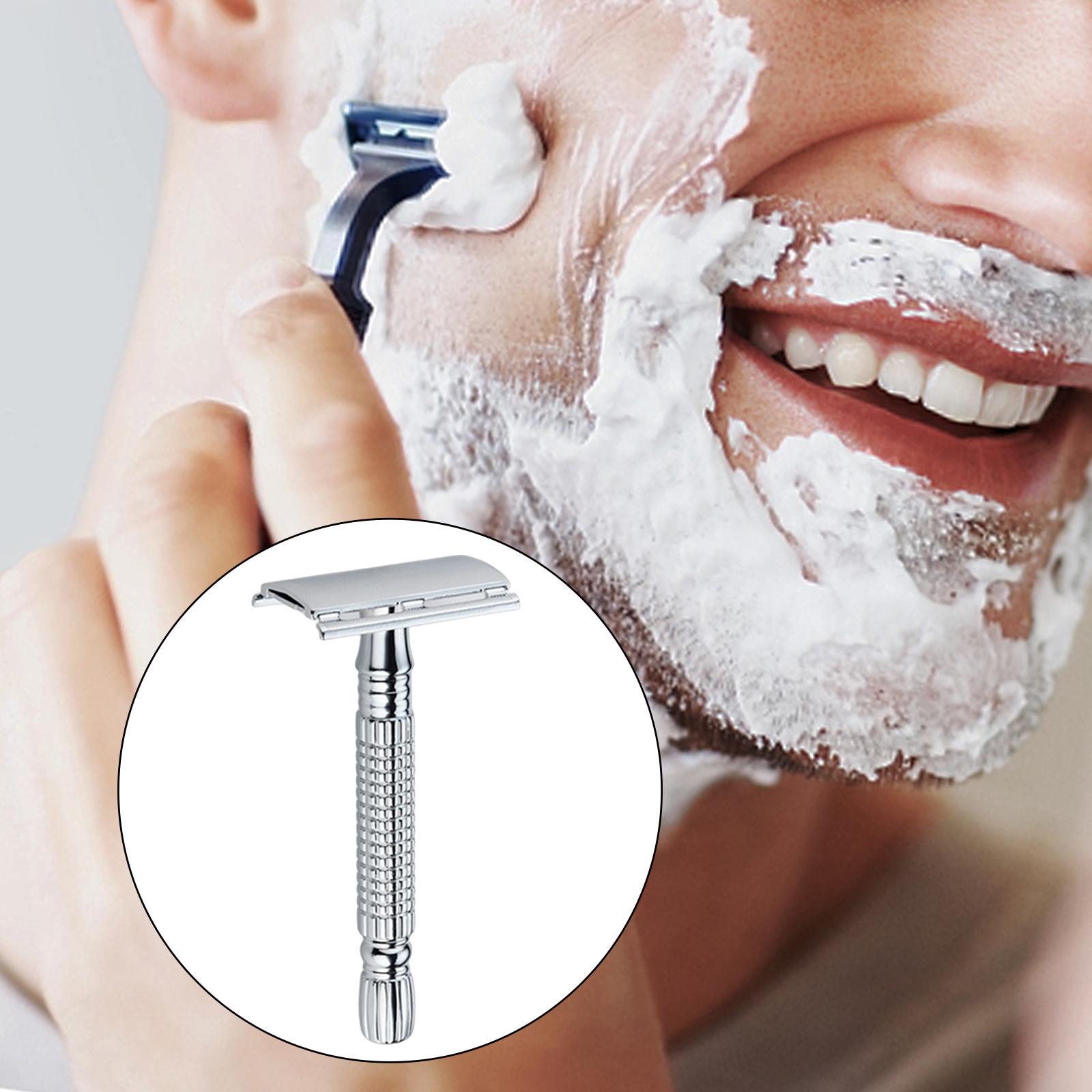 Double Edge Safety Razor Manual Shaver Rust-Proof Stainless Steel Blade Zinc Alloy Face Razor for Men Beard Shaving Women Travel