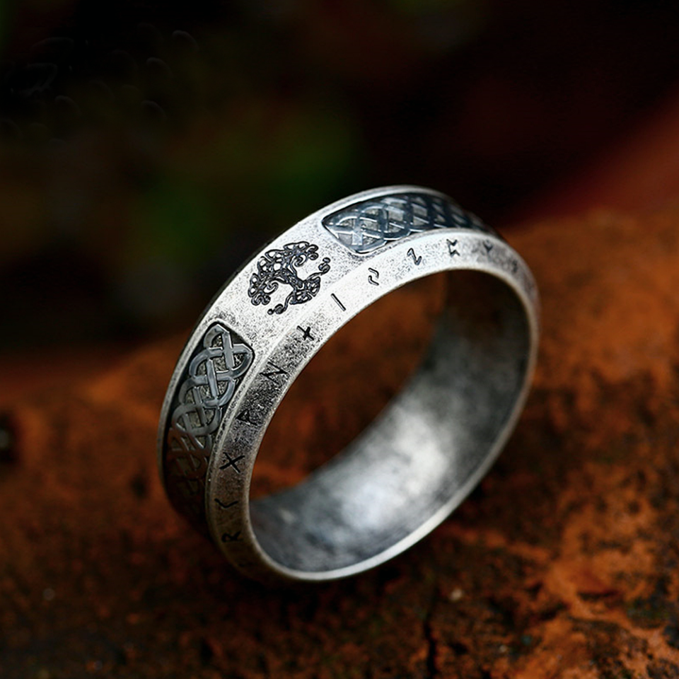 Neuankömmling Vintage Wikinger Baum des Lebens Ring für Männer Frauen Edelstahl nordischen keltischen Knoten Ring Mode Amulett Schmuck Geschenke – Detail 3