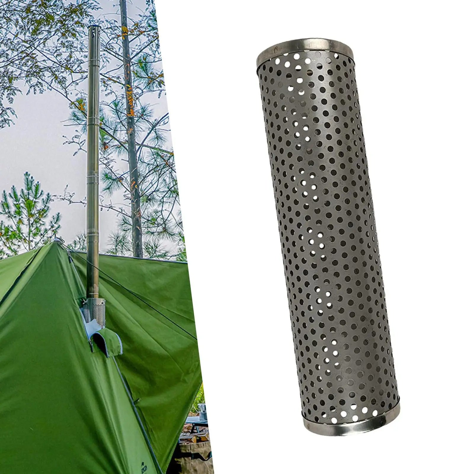 Stove Chimney Pipe Cover Durable Flue Protector Anti Scalding Net for Heating Stove Outdoor Hiking Hot Tent Stove Winter Heater