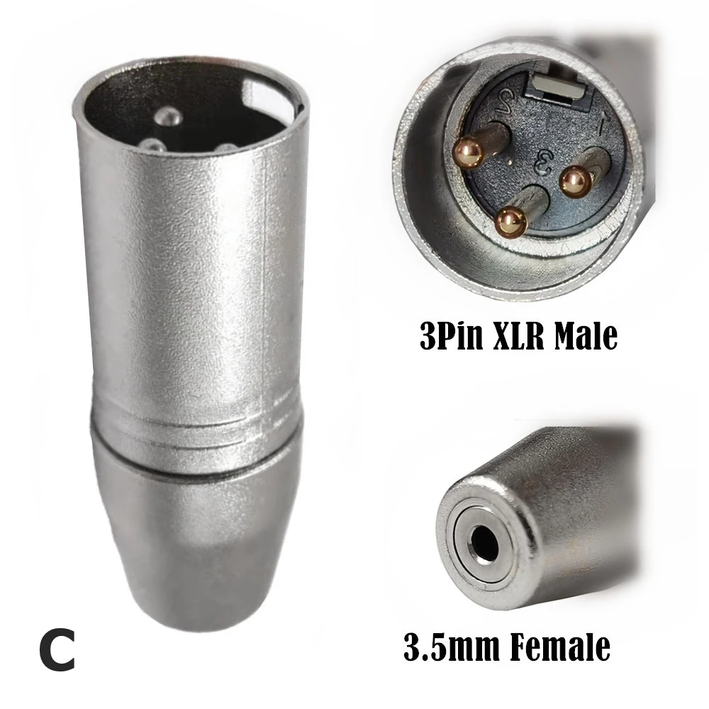 1 stücke XLR 3 Pin Buchse auf 3,5mm Buchse & Stecker 1/8 "TRS Mini Weibliche Stereo mikrofon Audio Adapter Konverter Stecker – Detail 2