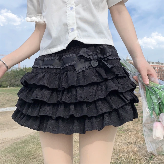 Estilo Japonés Lolita Mini Faldas Mujeres Verano Cintura Alta