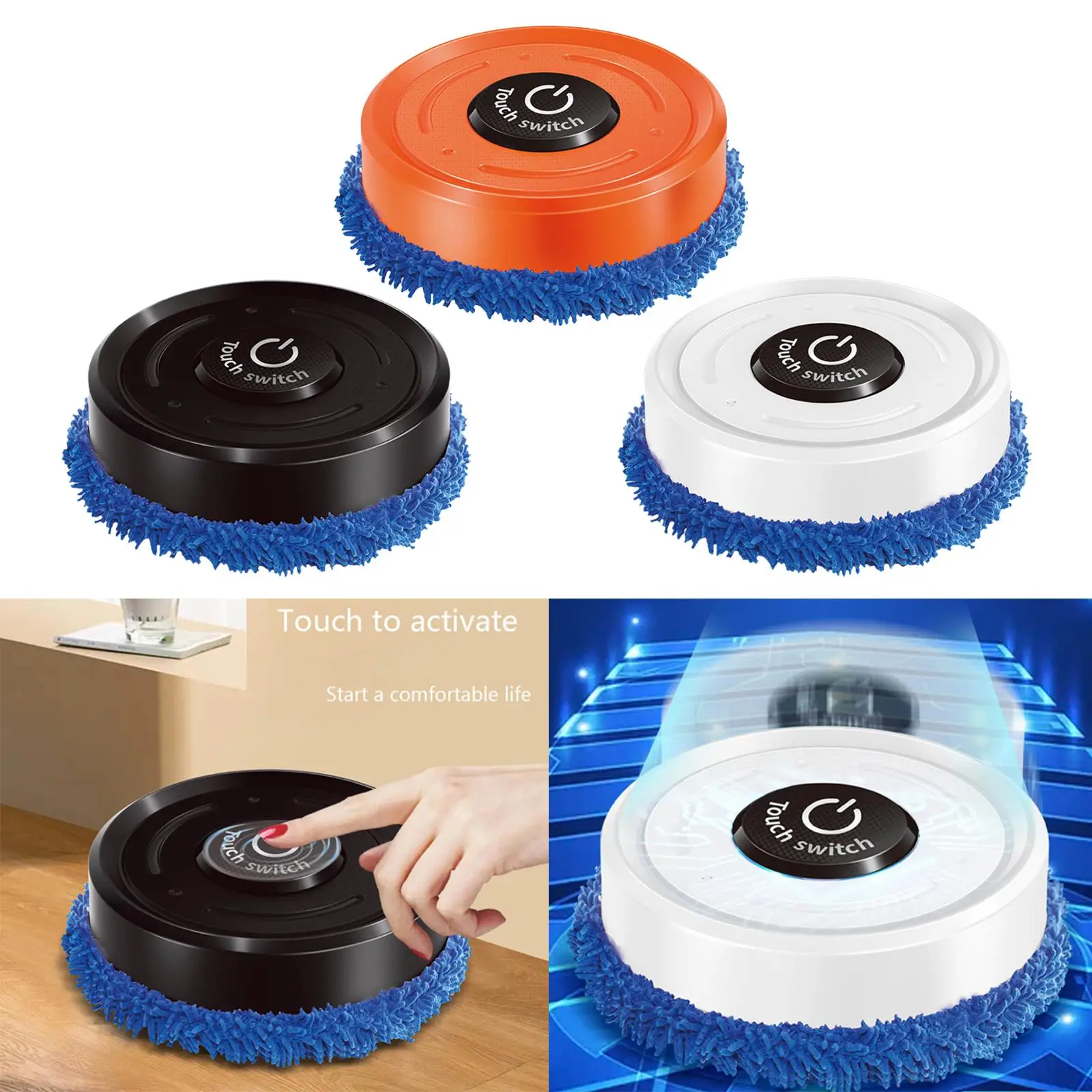 Robot Vacuum Cleaner, USB Rechargeable Automatic Sweeper, Steam Mop Robot, Smart Moving Path for Pet Hair, Low Floor Carpets