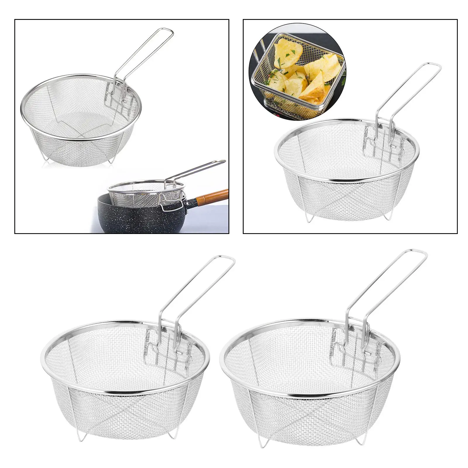 Mesh Skimmer Strainer Dumplings Cooking Strainer Rinsing Noodle Strainer for Pasta Cooking Kitchen Utensil Salads Frying