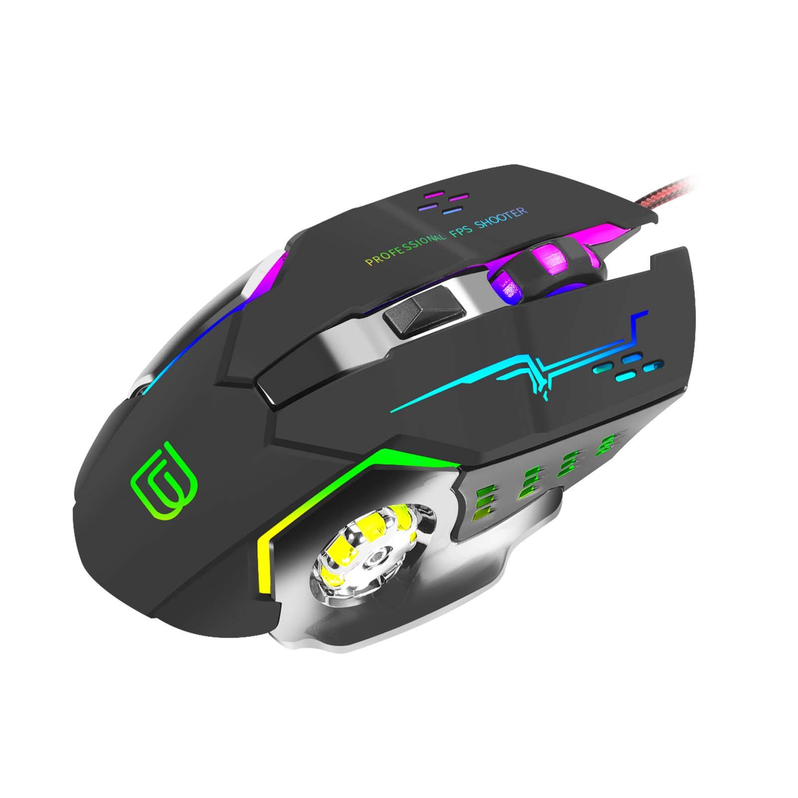Wired Mouse with Breathing Light 1200 1800 2400 3200DPI Precise Operation Computer Gaming Mouse for Office Desktop Notebook PC